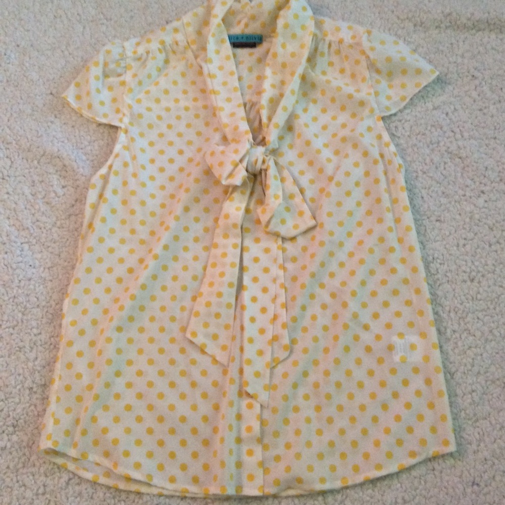 Alice + Olivia polka dot blouse size  medium